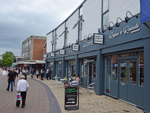 Rogues Rascals barbershop and coffee shop on pedestrian street - Manchester Airport Taxi Transfer - Manchester Airport Taxi Transfer
