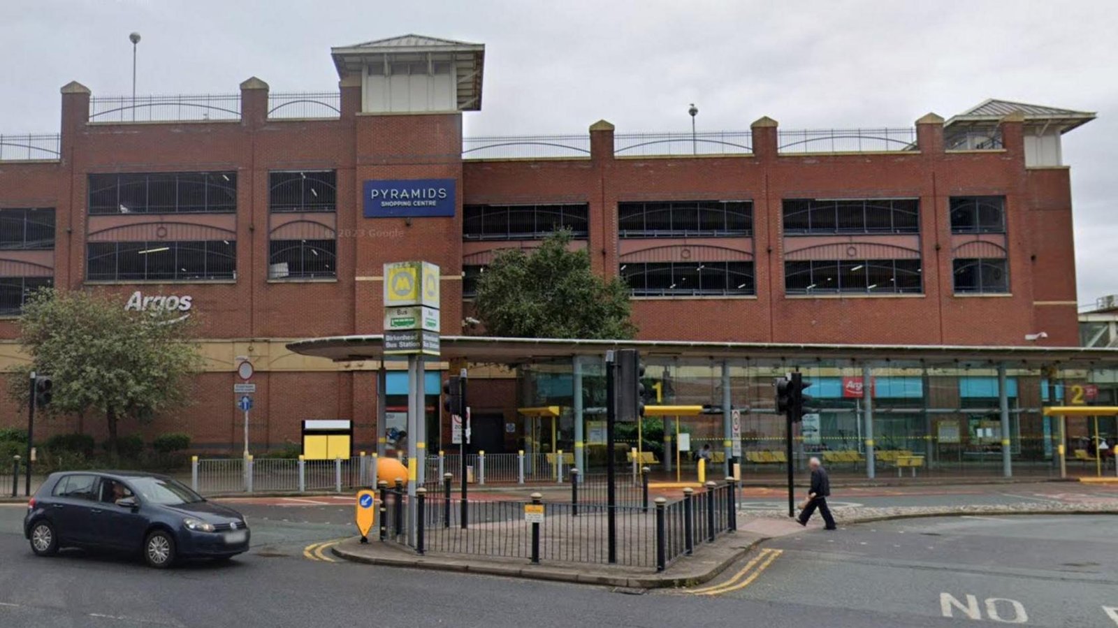 Pyramids Shopping Centre Birkenhead with bus station and Argos. - Manchester Airport Taxi Transfer - Manchester Airport Taxi Transfer